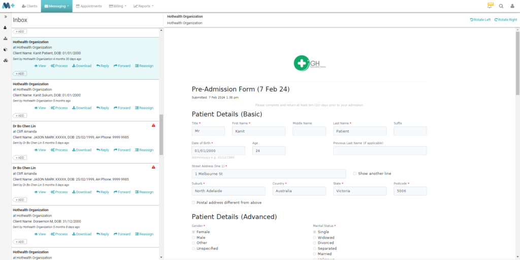 Digital Front Door Feature - Secure Messaging